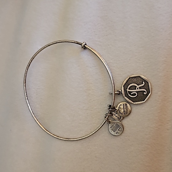 3/$30 ALEX & ANI Initial R Charm Bangle Slider Bracelet - Picture 3 of 5